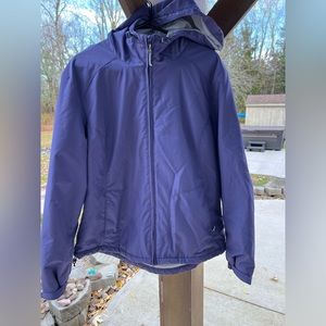 Women’s purple waterproof gray fleece lined jacket